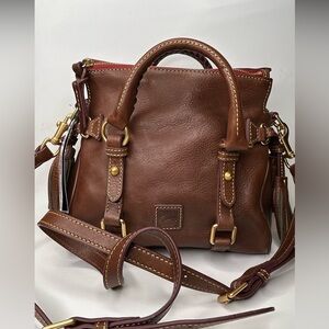 NWT Dooney & Bourke Florentine Leather Micro satchel in Chestnut